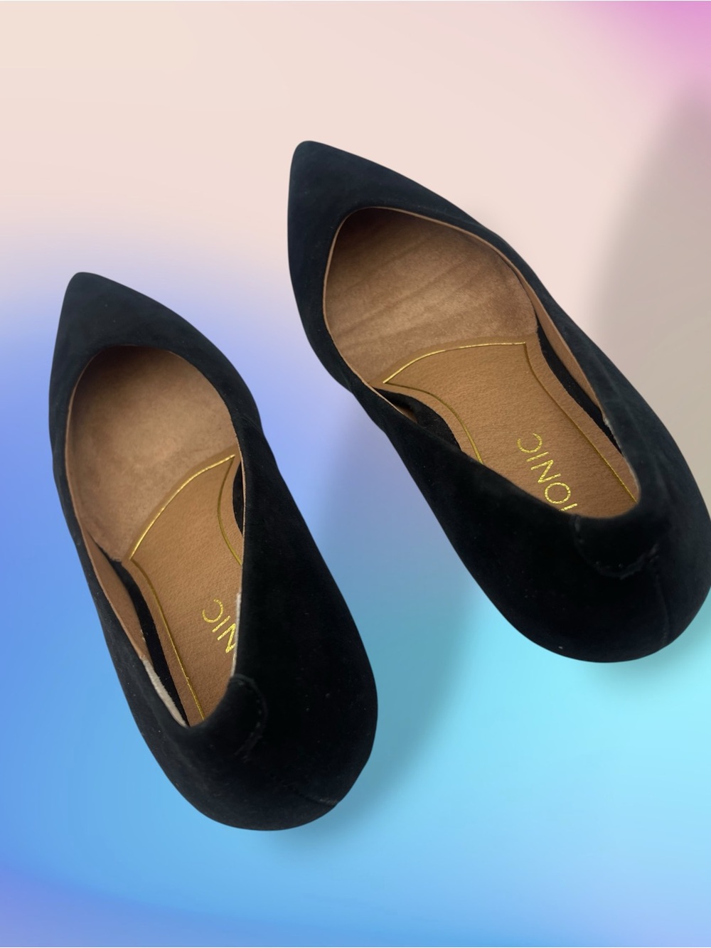 Vionic Josie Black Suede Pointed Toe Kitten Heel Pump Orthotic Comfort Size 6.5 - Picture 6 of 14
